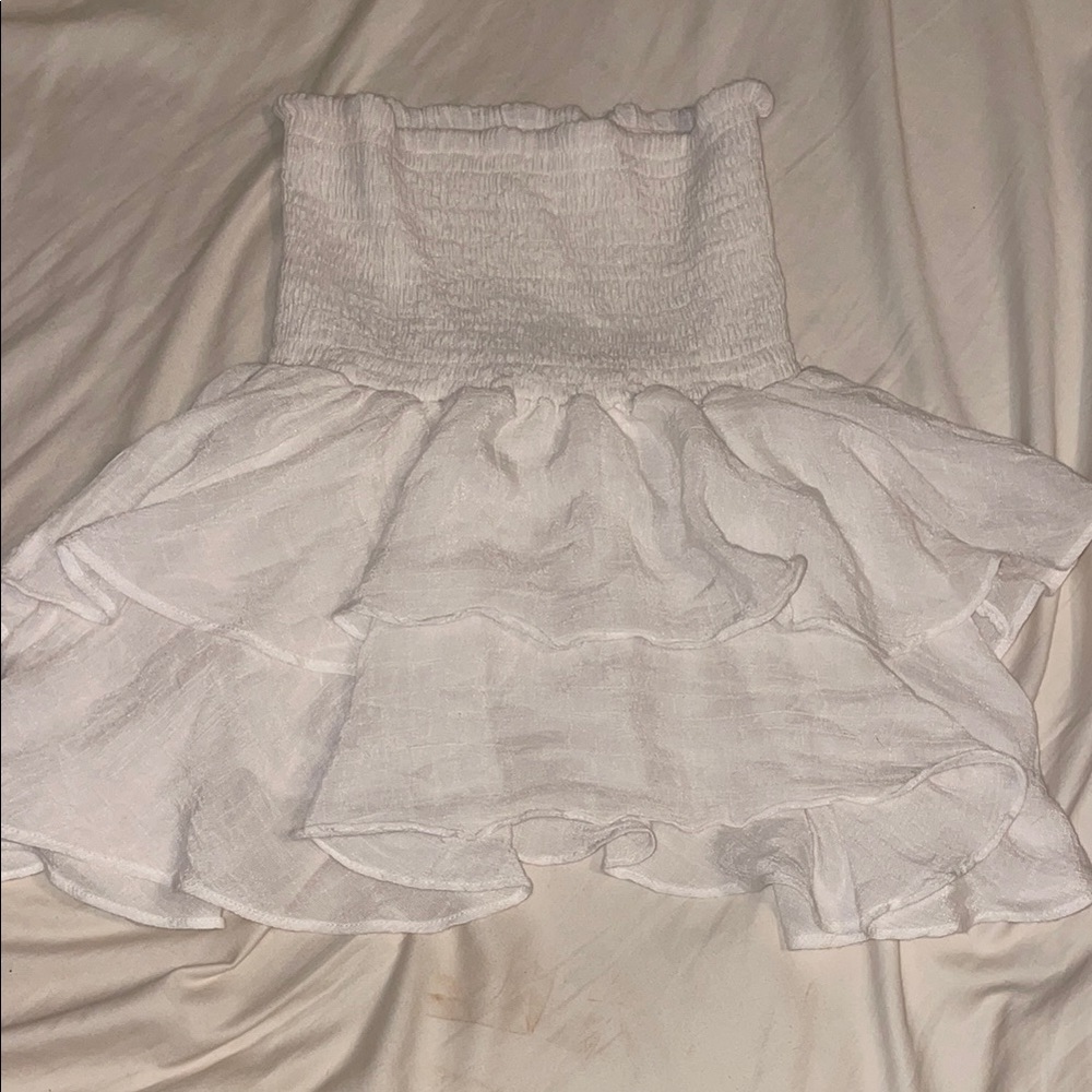 White Flowy Mini Skirt